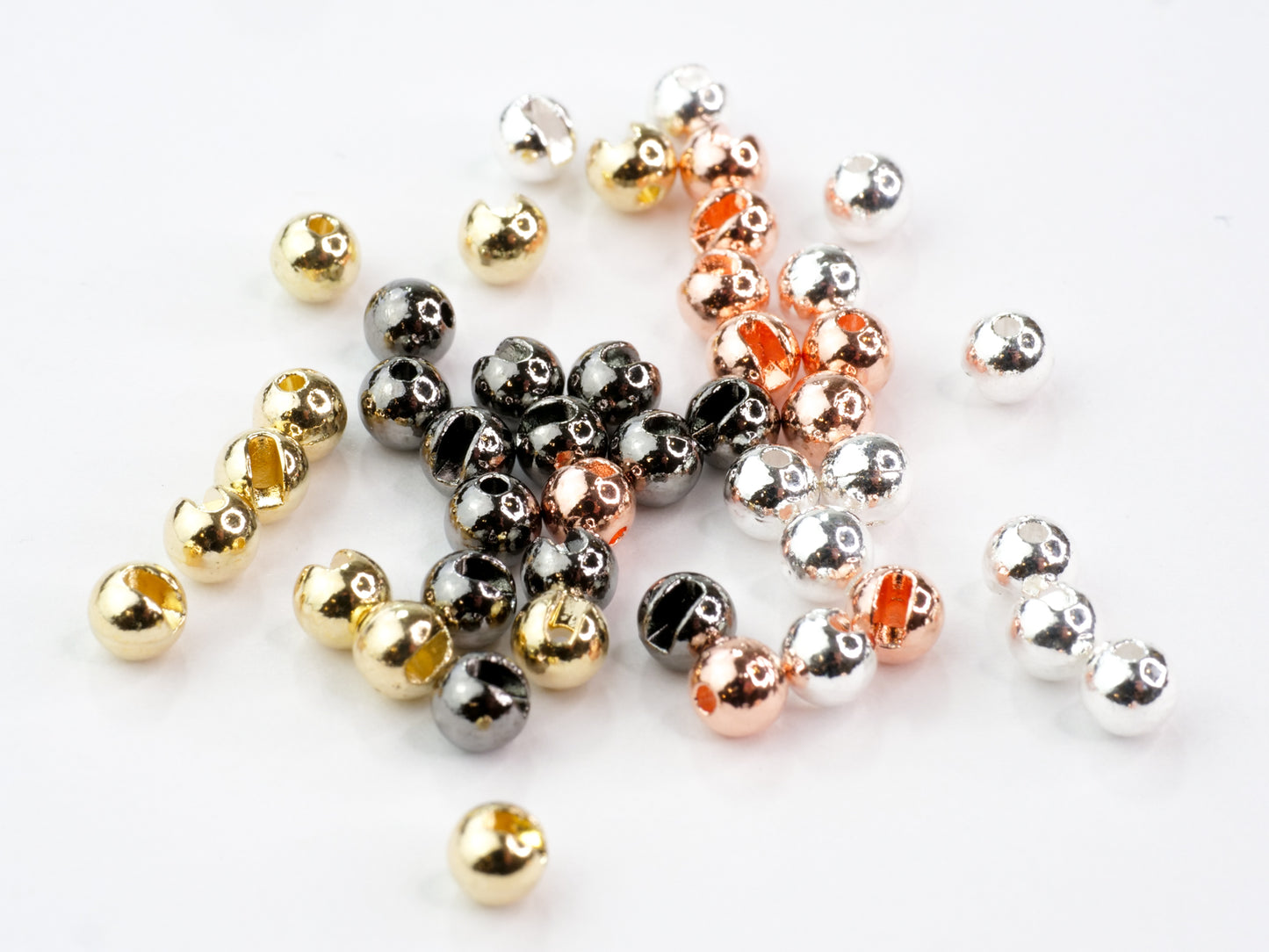 Slotted Tungsten Beads 50 Pack (Standard and Metallic Colors)