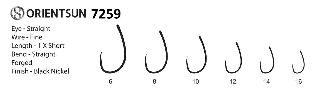 Orientsun 7259 Barbless Shrimp and Caddis Pupae Hook