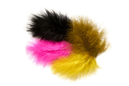 Marabou Feathers Small 1-3 fluffs ORANGE 7 grams approx. 105 per bag