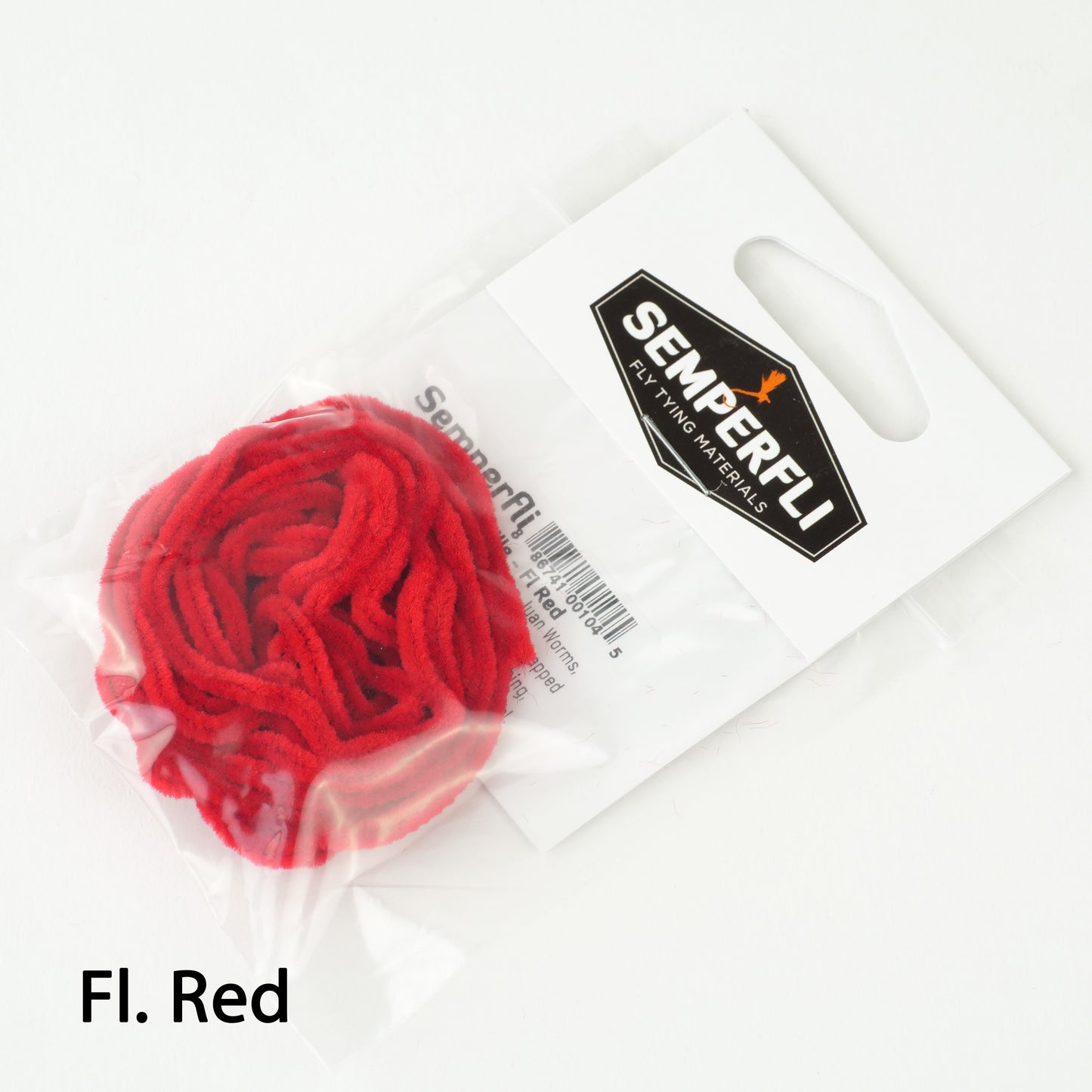 Worm Chenille – Fl. Red – Squirmy Fly Tying Materials