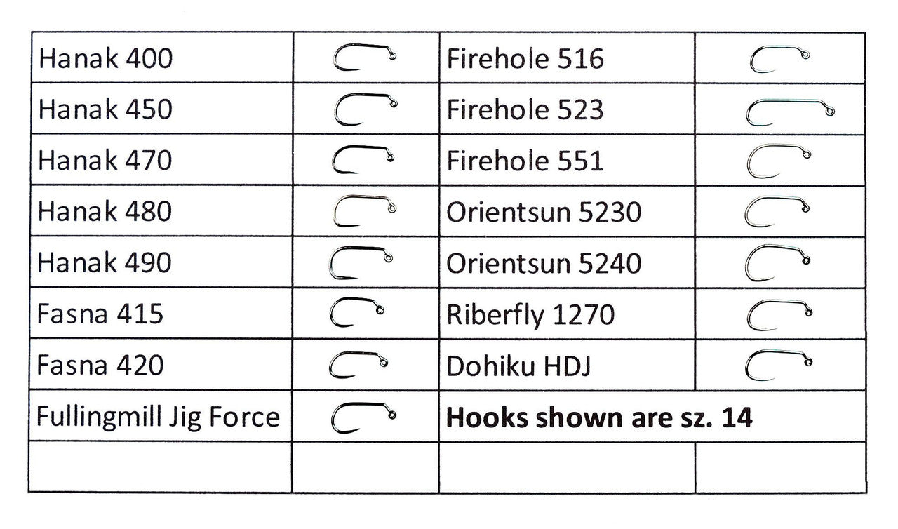 Jig Hooks Firehole Sticks 551 Barbless - Troutlore Fly Tying Shop